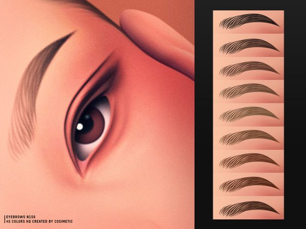 Sims 4 — Thin Eyebrows N150 by cosimetic — - Female