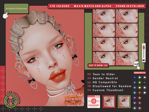 Sims 4 — Showgirl Eyeliner by unidentifiedsims — 18 Colours