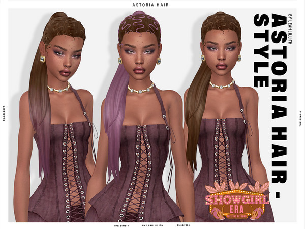 Sims 4 — LeahLillith_AstoriaHairstyleOmbre_02_MM.package by Leah_Lillith — There are 2 optional recolors (color wheel)