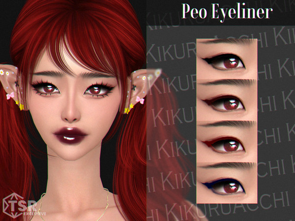 Sims 4 — Peo Eyeliner by Kikuruacchi — - It is suitable for Female and Male. ( Teen to Elder ) - 4 swatches - HQ