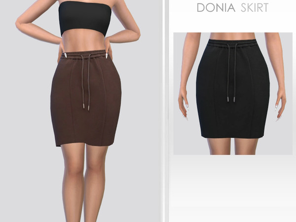 Sims 4 — Donia Skirt by Puresim — Female skirt in 2 colors