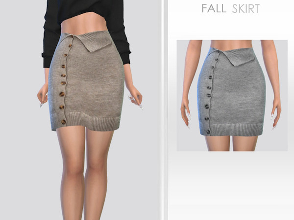 Sims 4 — Fall Skirt by Puresim — Fall skirt in 2 colors