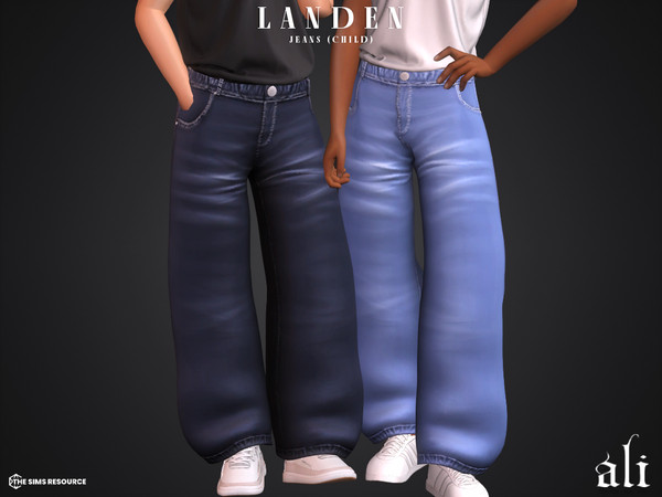 Sims 4 — LANDEN jeans (child) by ali1 — Wide Leg Jeans