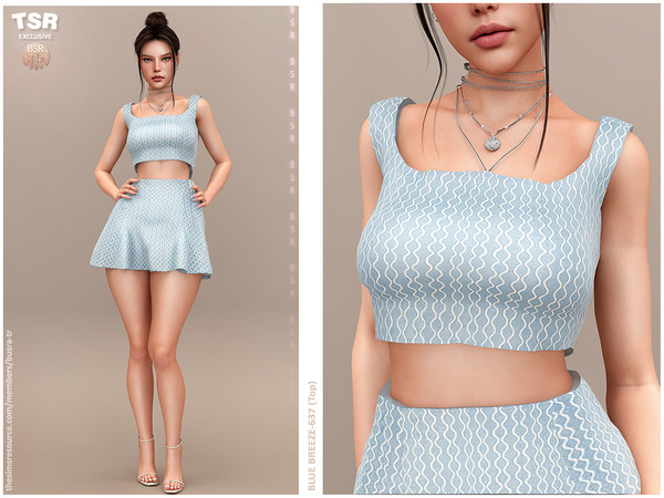 Sims 4 — BLUE BREEZE-637 (Top) BD1619 by busra-tr — - 10 Swatches - For Female (Teen to Elder) - Custom Thumbnail - HQ