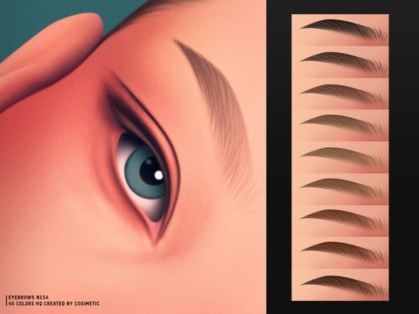 Sims 4 — Straight Sleek Brows N154 by cosimetic — - Female