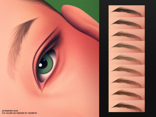 Sims 4 — Feather Flow Eyebrows N155 by cosimetic — - Female