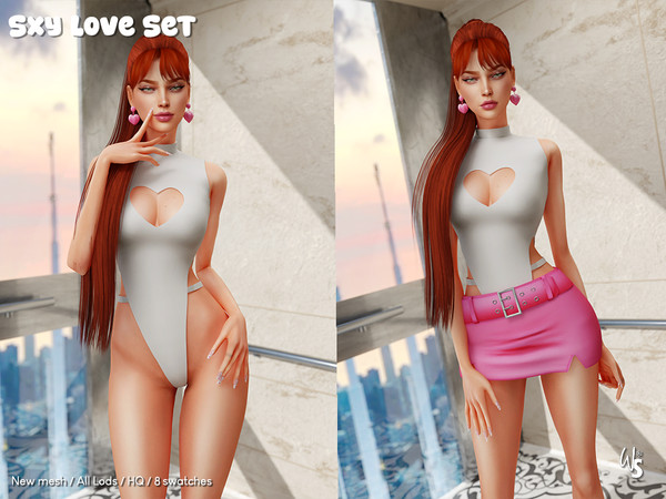 Sims 4 — (Wisteria) SxyLove_Skirt.package by WisteriaSims — Elevate your wardrobe with this sexy outfit. Available in 8