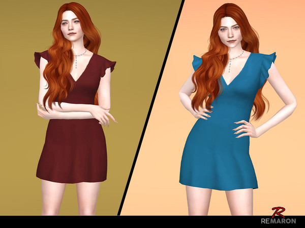 Sims 4 — Dress for Female Sim by remaron — Dress for Teen, Young Adult, Adult, and Elder Female in The Sims 4