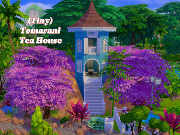 Sims 4 — Tiny Tomarani Tea Palace by LaineyLai — Cute ornamental lot that functions as a small tea restaurant in Dine