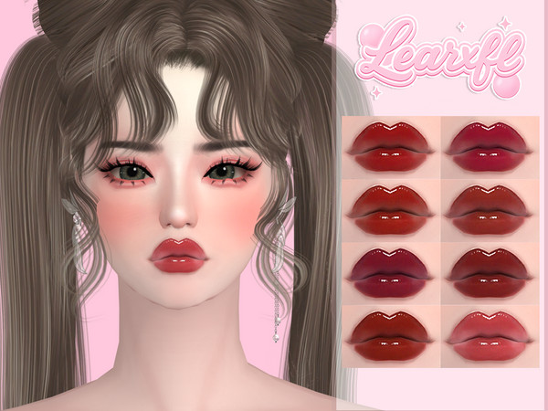 Sims 4 — [Learxfl] Adriene Lipstick by Learxfl — Lipstick, 8 swatches , HQ and BGC . Standalone item with thumbnail.