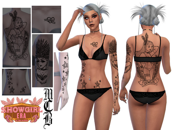 Sims 4 — Showgirl Stars Lower Arm Tattoo (Left) by MaruChanBe2 — A showgirls inspired tattoo for your cuties.