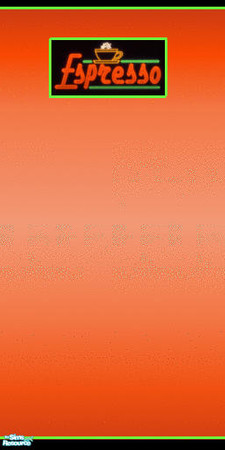 Sims 2 — espresso set - Individual Item by skinflin — orange tone wall with espresso neon sign