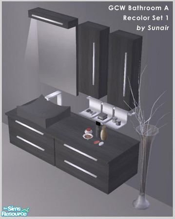 Sims 2 — GCW Bathroom A - Recolor set 1 by Sunair — GCW Bathroom A - Recolor set 1 (black)