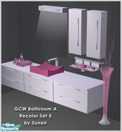 Sims 2 — GCW Bathroom A - Recolor set 5 by Sunair — GCW Bathroom A - Recolor set 5 (white)