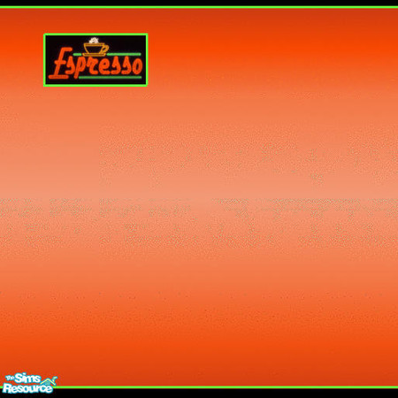 Sims 2 — espresso set by skinflin — orange tone wall with espresso neon sign
