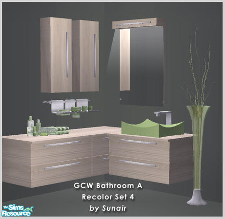 Sims 2 — GCW Bathroom A - Recolor set 4 by Sunair — GCW Bathroom A - Recolor set 4 (nature)