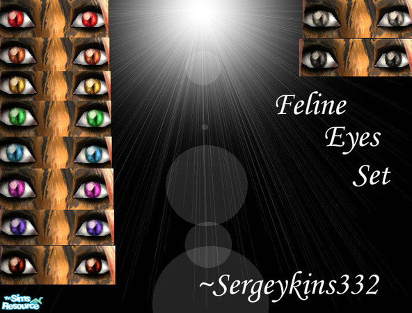Sims 2 — Feline Eyes Set ~Sergeykins332 by Sergeykins332 — Eyes of the sly feline; come in rainbow colors, pink, brown,
