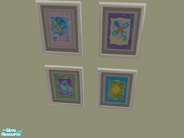 Sims 2 — bright baby set - framed pictures by priestmere — Bright baby framed pictures