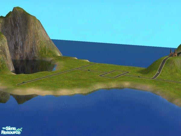 Sims 2 — Lakeshore by c_literati — A small terrain with enclosed lake area. 