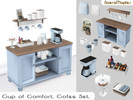 Sims 4 — Cup of Comfort Coffee Set by SaeraMaples — A modern-farmhouse styled coffee set.