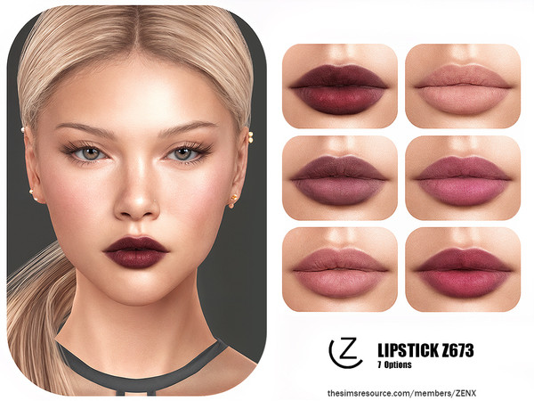 Sims 4 — LIPSTICK Z673 by ZENX — All Age