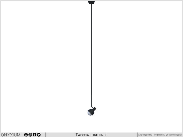 Sims 4 — Tacoma Ceiling Lamp Without Umbrella Tall by Onyxium — Onyxium@TSR Design Workshop Lighting Collection - Belong