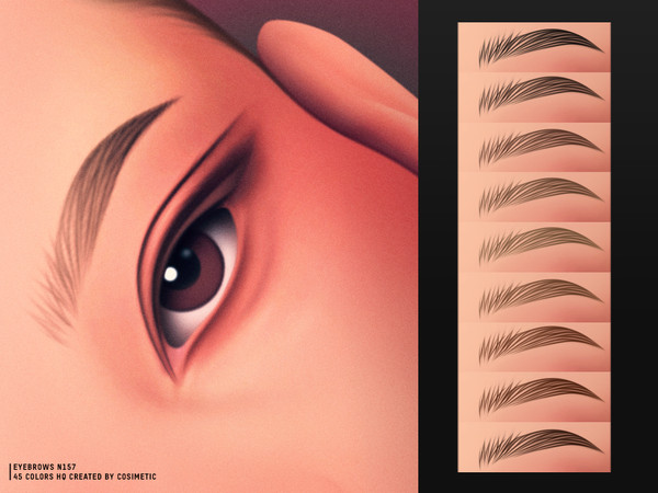 Sims 4 — Eyebrows N157 by cosimetic — - Female
