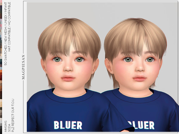 Sims 4 — Soda Hair for Infant by magpiesan — Straight hairstyle in 50 colors for Infant.