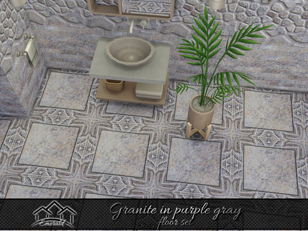 Sims 4 — Granite in purple gray floor1 by Emerald — Upgrade your bathroom with luxury set in natural granite stone.(floor
