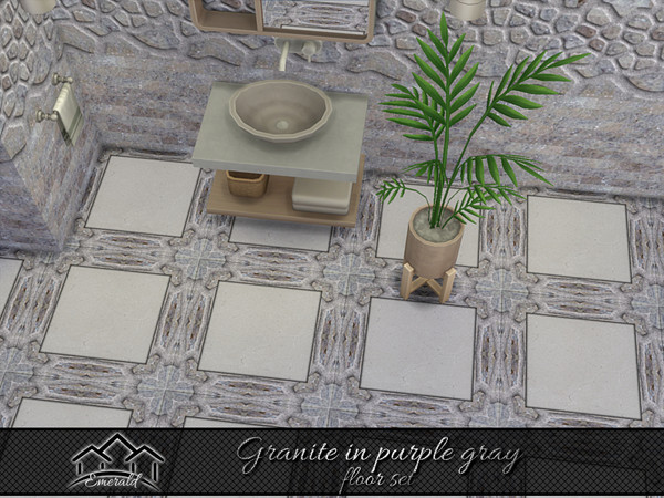 Sims 4 — Granite in purple gray floor2 by Emerald — Upgrade your bathroom with luxury set in natural granite stone.(floor