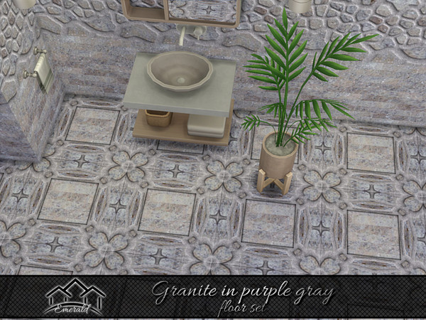 Sims 4 — Granite in purple gray floor3 by Emerald — Upgrade your bathroom with luxury set in natural granite stone.(floor