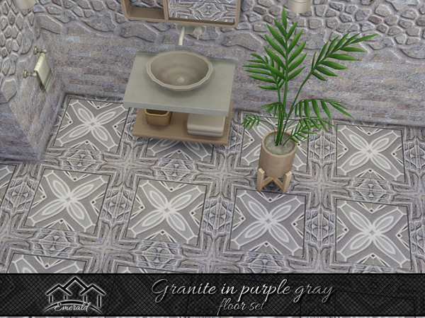 Sims 4 — Granite in purple gray floor5 by Emerald — Upgrade your bathroom with luxury set in natural granite stone.(floor