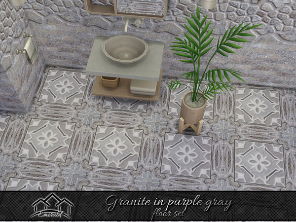 Sims 4 — Granite in purple gray floor6 by Emerald — Upgrade your bathroom with luxury set in natural granite stone.(floor