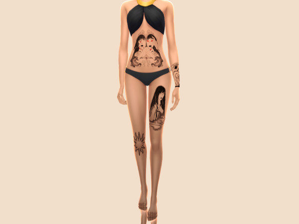Sims 4 — [caroukid] wrong floor_tattoo_tummy.package by caroukid — Some tattoos for Ultra Sunn's EP "L.A. Drags' (: