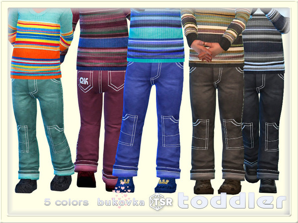 Sims 4 — Pants Denim Stitches by bukovka — Fashionable pants are designed for toddlers of both sexes: boys and girls, in