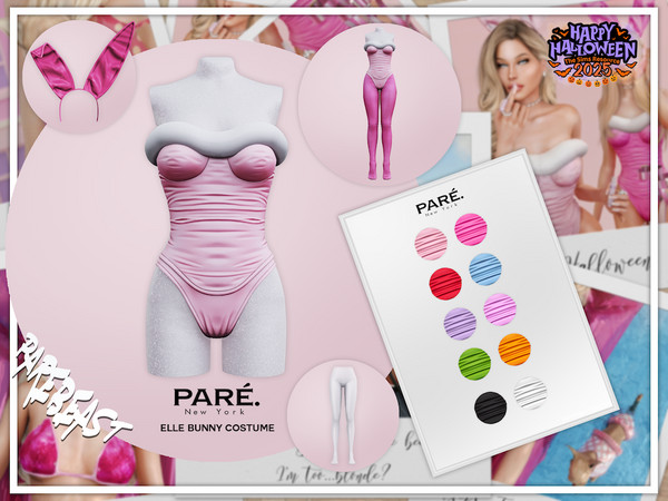 Sims 4 — PARE - Legally PARE Elle Bunny Costume (Bunny Ears) by VentaStudio — Woods Tight Mini Dress