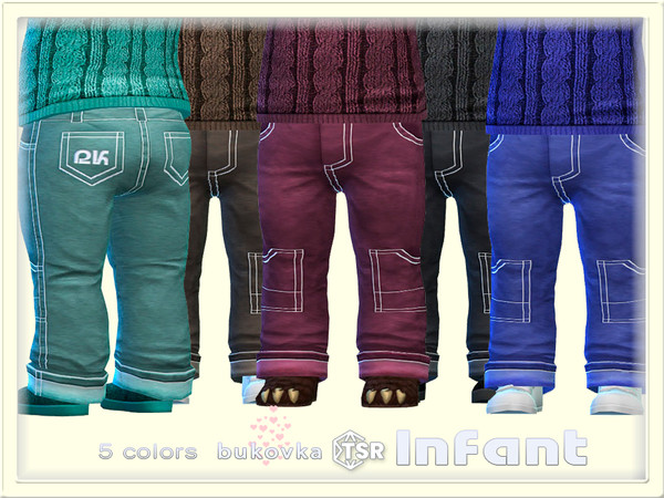 Sims 4 — Pants Denim Stitches by bukovka — Stylish trousers are designed for infants of both sexes: boys and girls in 5