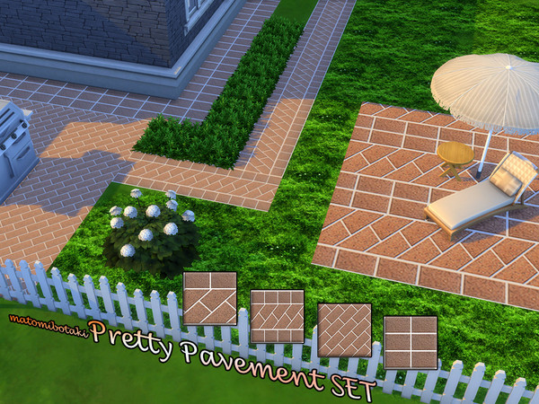Sims 4 — Pretty Pavement SET by matomibotaki — With these floor tiles, no wishes are left unfulfilled and there are so