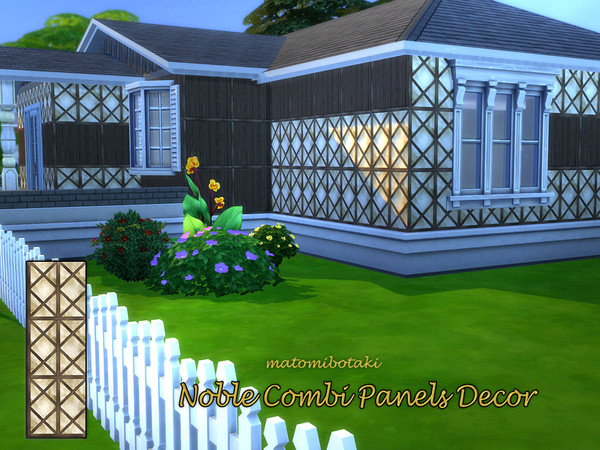 Sims 4 — Noble Combi Panels Decor.package by matomibotaki — Elegant wall panels in 4 different designs and 3 wall