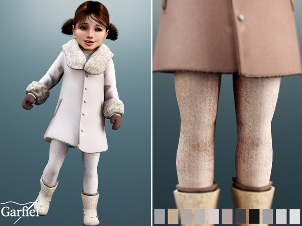 Sims 4 — Toddler - Warm winter tights in neutral tones by Garfiel — Cozy toddler tights designed for winter wear,