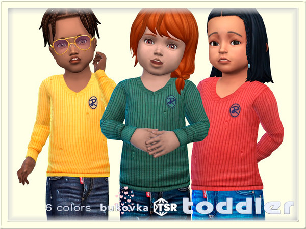 Sims 4 — Sweater Holes by bukovka — This stylish sweater is designed for toddlers of both sexes: boys and girls, in 6