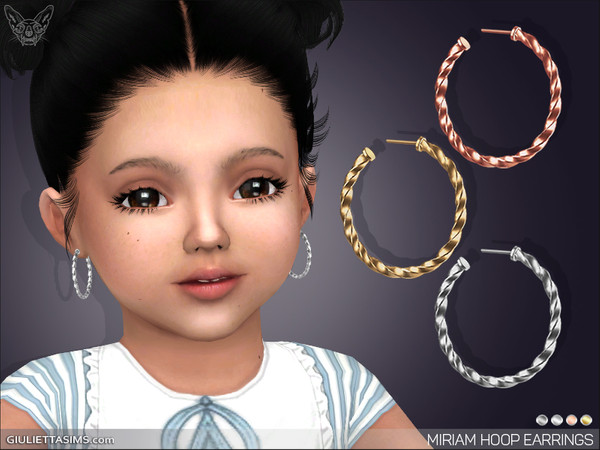 Sims 4 — Miriam Hoop Earrings For Toddlers by feyona — Miriam Hoop Earrings For Toddlers come with 4 swatches.