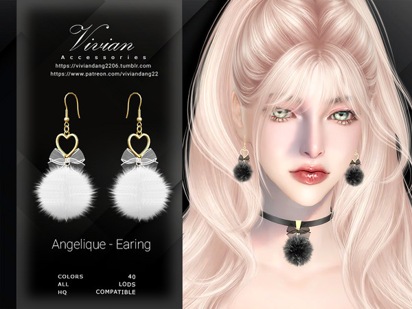 Sims 4 — Angelique - Earing by VivianDang — - All new meshes
