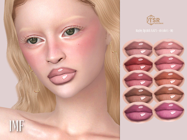 Sims 4 — IMF Hayley Lipstick N.675 by IzzieMcFire — Hayley Lipstick N.675 contains 10 colors in hq texture. Standalone