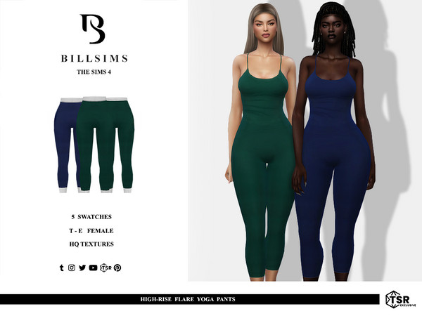 Sims 4 — High-Rise Flare Yoga Pants by Bill_Sims — These leggings feature a high-rise waistband and an elongating fit! -