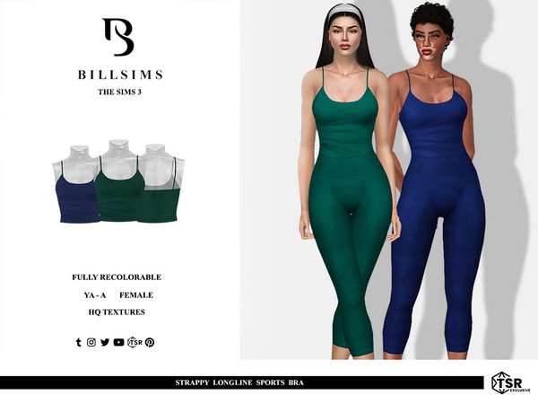 Sims 3 — Strappy Longline Sports Bra by Bill_Sims — This top features strappy detailing and a longline silhouette! -