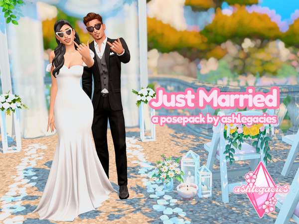 Sims 4 — Just Married Posepack by ashlegacies — - Posepack (7 poses)