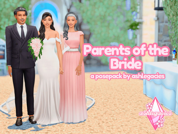 Sims 4 — Parents of the Bride Posepack by ashlegacies — - Posepack (6 poses)