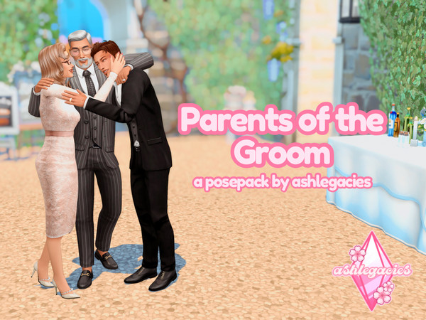 Sims 4 — Parents of the Groom Posepack by ashlegacies — - Posepack (6 poses)