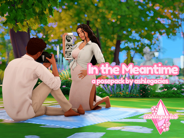 Sims 4 — In the Meantime Posepack by ashlegacies — - Posepack (7 poses)